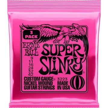 Ernie Ball 3223 Super Slinky elektrische gitaarsnaren 3-pack, Ophalen of Verzenden, Nieuw