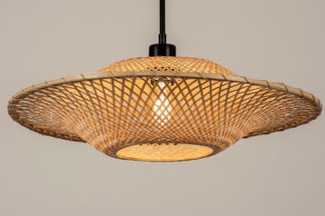 Rietveld Hanglampen - Bruin, Naturel - Metaal, Rotan, Huis en Inrichting, Lampen | Hanglampen, Verzenden, Nieuw