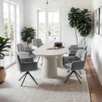 Draaibare fauteuil Lenia, gestoffeerd - Fluweellook antracie, Huis en Inrichting, Stoelen, Verzenden, Nieuw