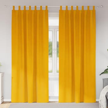 vidaXL Verduisterende gordijnen 2 st Mosterdgeel 140 x 260, Verzenden, Nieuw