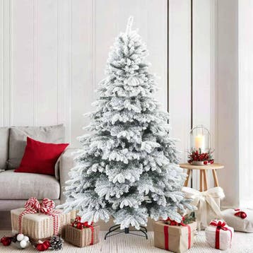 vidaXL Kunst Kerstboom met Geveerde Takken, Sneeuw Bedekt, Verzenden, Nieuw