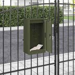 vidaXL Brievenbus met opslag met slot Olijfgroen 30 x 20 x, Tuin en Terras, Brievenbussen, Verzenden, Nieuw