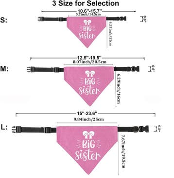 Honden bandana Big Sister roze met makkelijke sluiting, Ophalen of Verzenden, Nieuw, Halsband