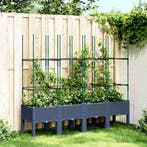 vidaXL Plantenbak met latwerk 160x40x142,5 cm polypropeen, Verzenden, Nieuw, Kunststof