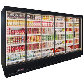 Apella HD wandkoeling met trekdeuren B375xD96xH200cm - zwart, Nieuw in verpakking