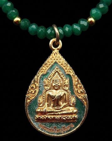 Ketting van de Overwinnende Boeddha - Smaragd –