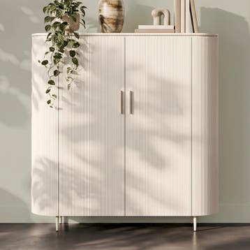 *WOONWINKEL* Tower Living Corbetta Beige Wandkast Met Ribbel, Verzenden, Nieuw