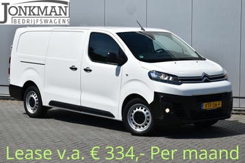 Citroen Jumpy 2.0 HDI 123 Pk L3H1 Camera Navi Apple Trekhaak, Voorwielaandrijving, Stof, Gebruikt, Wit