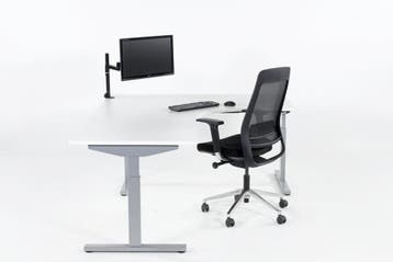Hoekbureau ronde zit TUBE grijs-wit 200x160, Ophalen of Verzenden, Nieuw in verpakking