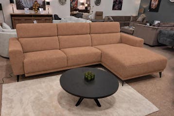 Loungebank Enschede - relax banken - Cognac, Nieuw, 150 cm of meer, Stof, 250 tot 300 cm