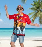 Hawaii Shirt Paradise Rood | Toppers - S/M, Verzenden, Nieuw