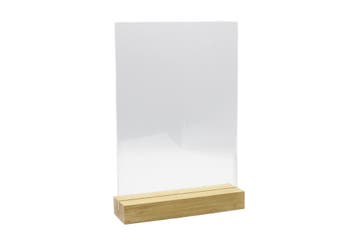 Kaarthouder A4 Plexi Met Bamboe Voet - Blank, Verzenden, Nieuw in verpakking, Etalage