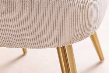 Retro Stoel MIA CASA beige corduroy champagne goud, Ophalen of Verzenden, Nieuw