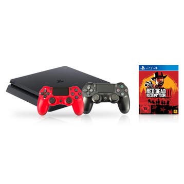 Sony Playstation 4 Slim 1TB Console + 2 Controllers + Red De, Spelcomputers en Games, Verzenden, Zo goed als nieuw