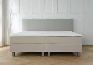 ACTIE! Boxspring Malaga 160 200 Beige, Verzenden, Beige, 200 cm, Modern