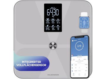 Heldenwerk Weegschaal - Digitaal - 180KG - Bluetooth - Grijs, Verzenden, Nieuw