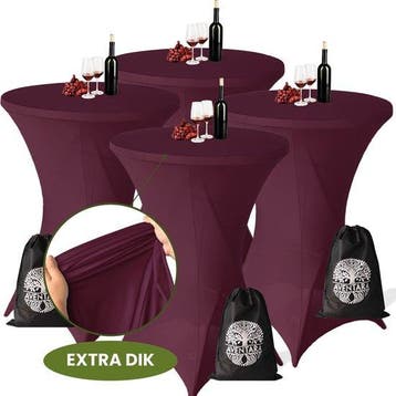 Statafelrok Bordeaux x 4 (Donker Rood) – Ø80-85 x 110 cm – L, Verzenden, Nieuw