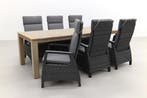 Darwin/Rome grey 240 cm. verstelbare tuinset - 7-delig, Verzenden, Nieuw, Hout, Tuinset