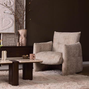 Fauteuil Lois Beige | Starfurn, Huis en Inrichting, Ophalen of Verzenden, Nieuw