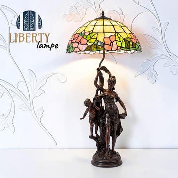 Monumentale Lampada Scultorea Stile Tiffany h 100 cm – Base