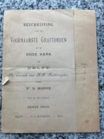 Beschrijving graftomben in de Oude Kerk te Delft, Verzenden, Dr. Ge Morre., 20e eeuw of later, Gelezen