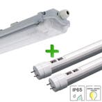 IP65 LED TL armatuur 150 cm dubbel + 2 LED TL buizen |, Verzenden, Nieuw, Functioneel