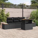 vidaXL Tuin Sofa Set met opslag 5 pcs Zwart Poly riet, Verzenden, Nieuw, Rotan