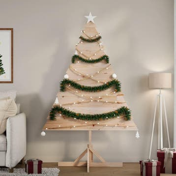vidaXL Kerstdecoratie kerstboom 180 cm massief hout, Verzenden, Nieuw