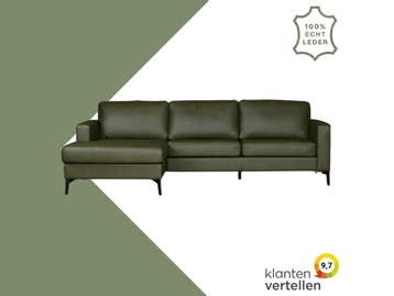 Leren hoekbank Match - 2.5-zits arm rechts + Longchair arm, 250 tot 300 cm, Bohemian, Industrieel, Modern, Scandinavisch, Hoekbank