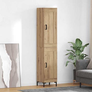 vidaXL Highboard Artisan Eiken 34,5 x 34 x 180 cm Bewerkt, Minder dan 50 cm, Verzenden, Nieuw, Minder dan 100 cm