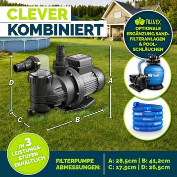 Zandfilterpomp - Zandfilter voor zwembad - 8500L/u - met tim, Verzenden, Zo goed als nieuw