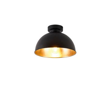 Smart plafondlamp zwart met goud 28 cm incl. Wifi A60 -, Verzenden, Nieuw