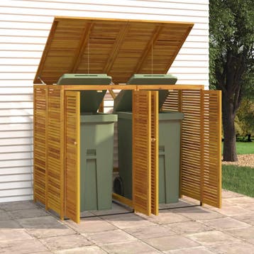 vidaXL Afvalbakberging dubbel 140x89x117 cm massief, Verzenden, Nieuw