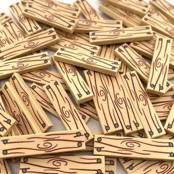 Lego Stenen - 100* Custom 1x4 tile Houten eik kleurige, Nieuw