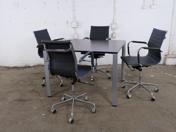 Ahrend vergadertafel antraciet eiken blad grijs frame, Verzenden, Gebruikt