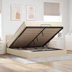 vidaXL Bed poef met matras en LEDs 180x200 cm stof, Eenpersoons, Verzenden, Nieuw, 80 cm
