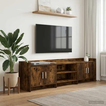 vidaXL TV-kast 168 x 33 x 47 cm Gerookt eiken Bewerkt hout, Minder dan 50 cm, Verzenden, Nieuw, Minder dan 100 cm