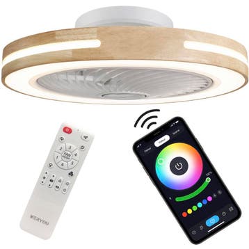 Plafondventilator met Verlichting | RGB | Afstandsbediening, Verzenden, Ventilator met afstandsbediening, Nieuw, Plafondventilator