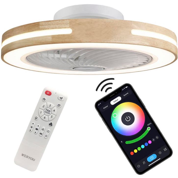 Plafondventilator met Verlichting | RGB | Afstandsbediening, Witgoed en Apparatuur, Ventilatoren, Ventilator met afstandsbediening
