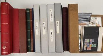 Wereld - Collectie in 12 albums & stockboeken en los, Gestempeld
