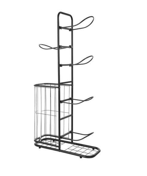 Basketbalrek, balorganizer garage-opslagballenrek 4-laags, 35 ballen robuuste constructie, voor basketbal, voetbal, volleybal, balopslag garage- organizer (wit 97