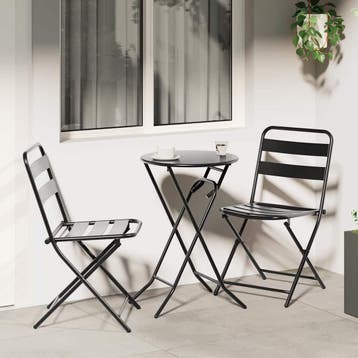 vidaXL Tuin Bistro Set 3 st Antraciet Staal, Tuin en Terras, Verzenden, Nieuw, Rvs, 3 zitplaatsen