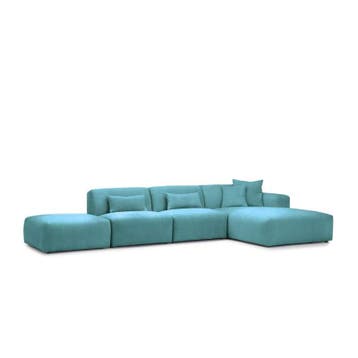Loungebank Veenendaal - loungebanken - Blauw, Nieuw, 150 cm of meer, Stof, 300 cm of meer