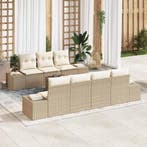 vidaXL Tuin Sofa Set met kussen 8 pcs Beige en Crème poly, Verzenden, Nieuw, Rotan