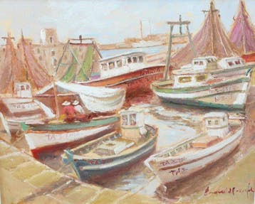 Francisco Carbonell Massabé (1928) - Barcas en reposo