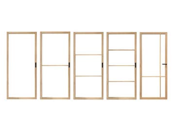 Eiken deuren met glas en staallook deuren | Binnendeuren, Doe-het-zelf en Verbouw, Deuren en Horren, 80 tot 100 cm, Binnendeur