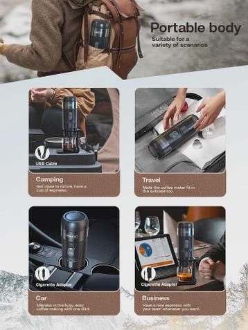 HiBREW Draagbare Koffiemachine: Espresso voor Auto & Thuis (, Verzenden, Nieuw