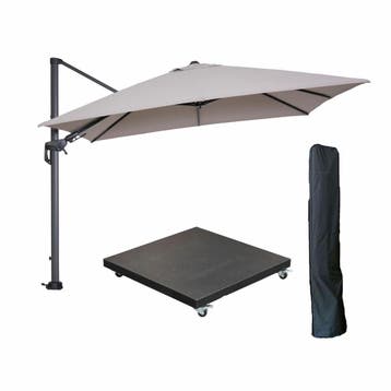 Garden Impressions Hawaii zweefparasol 300x300 cm carbon, Verzenden, Nieuw