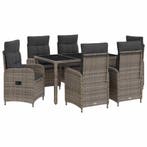 vidaXL Buiten eettafelset 7 pcs Licht Grijs en Donker Grijs, Verzenden, Nieuw