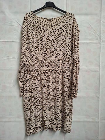 Zeeman jurk luipaardprint beige/zwart maat 46, Kleding | Dames, Jurken, Zeeman, Beige, Maat 46/48 (XL) of groter, Zo goed als nieuw